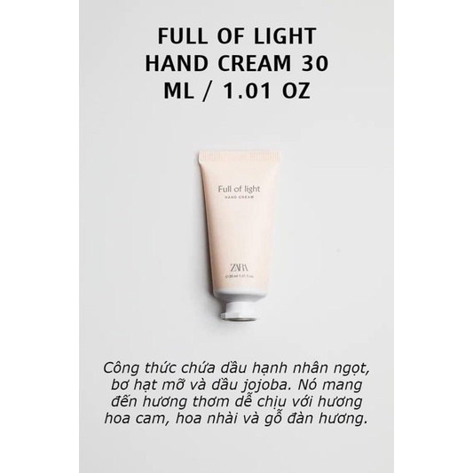 Kem tay Zara sale