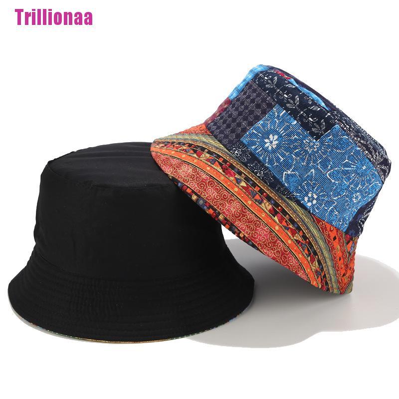 Mũ Bucket Chống Nắng In Họa Tiết Vintage Thời Trang Cho Nam Và Nữ