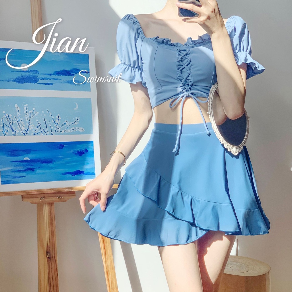 Bikini dáng váy đan dây ngực che bụng dễ thương 👙 STELLA