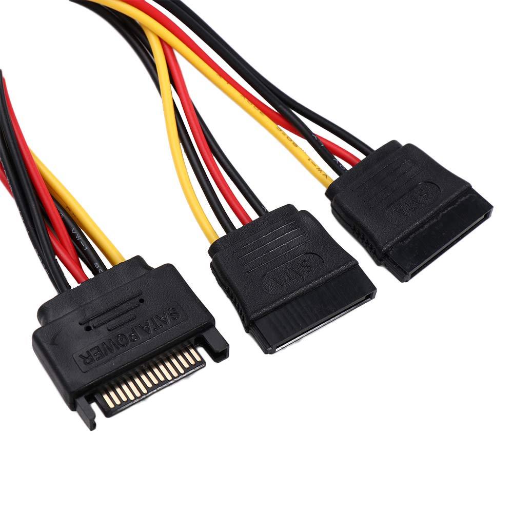 Dây Cáp Mở Rộng Nguồn Ổ Cứng TAYLOR1 15Pin Chất Lượng Cao PSU PSU SATA Male Sang 2 Female SATA