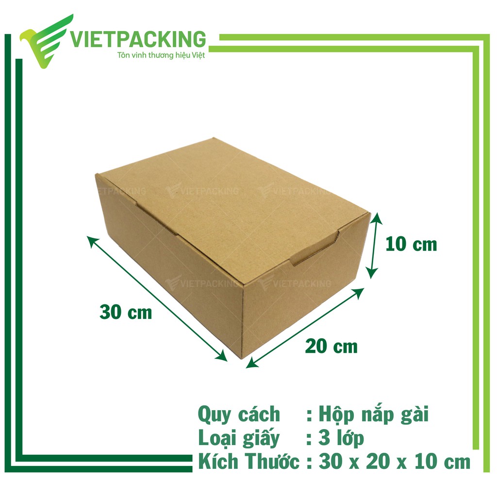 30x20x10 Combo 10 hộp nắp gài 3 tai, kiểu dáng đẹp, chắc chắn, sang trọng, chuyên đựng quà tặng, phụ kiện thời trang
