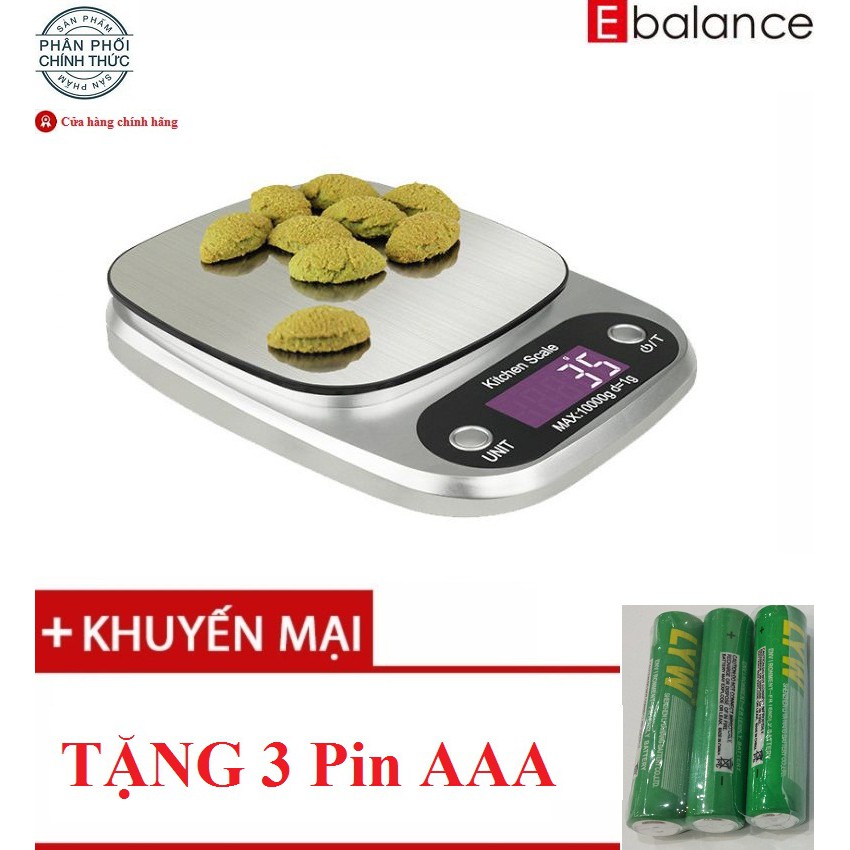 Cân thực phẩm, cân nhà bếp Ebalance Kitchen Scale Loại 10KG + Tặng 2 pin 3A