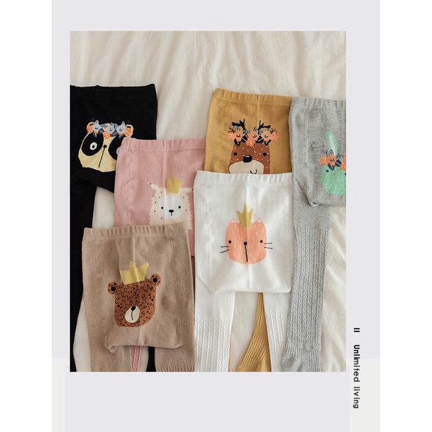 Quần tất bé gái, quần legging,quần tất cho bé, len tăm, mông thú dễ thương xuất hàn siêu mềm mịn