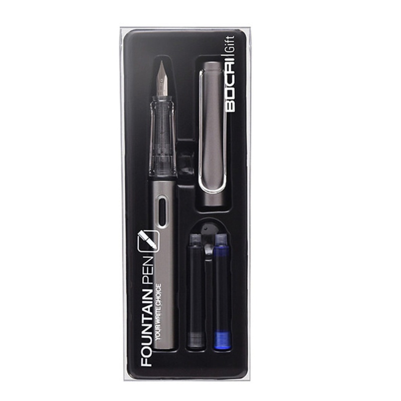 Dudu piston-filled fountain pen set with 2 ink sacs clear storage for case ef for iri