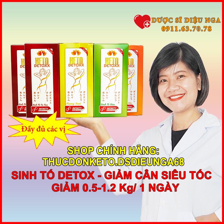 Hàng hot -  Combo 3 hộp Keto Detox - Giảm cân Keto CẤP TỐC bằng sinh tố [Chính hãng] (Sinh tố Keto Detoxx)