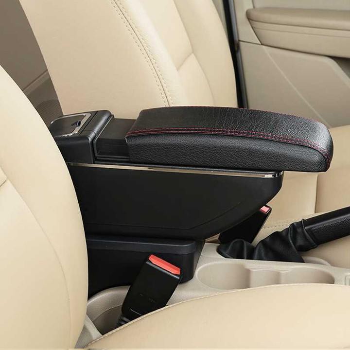 Hộp tỳ tay xe hơi cao cấp Mitsubishi Xpander cắm cốc không cần khoan vít-có cổng cắm USB