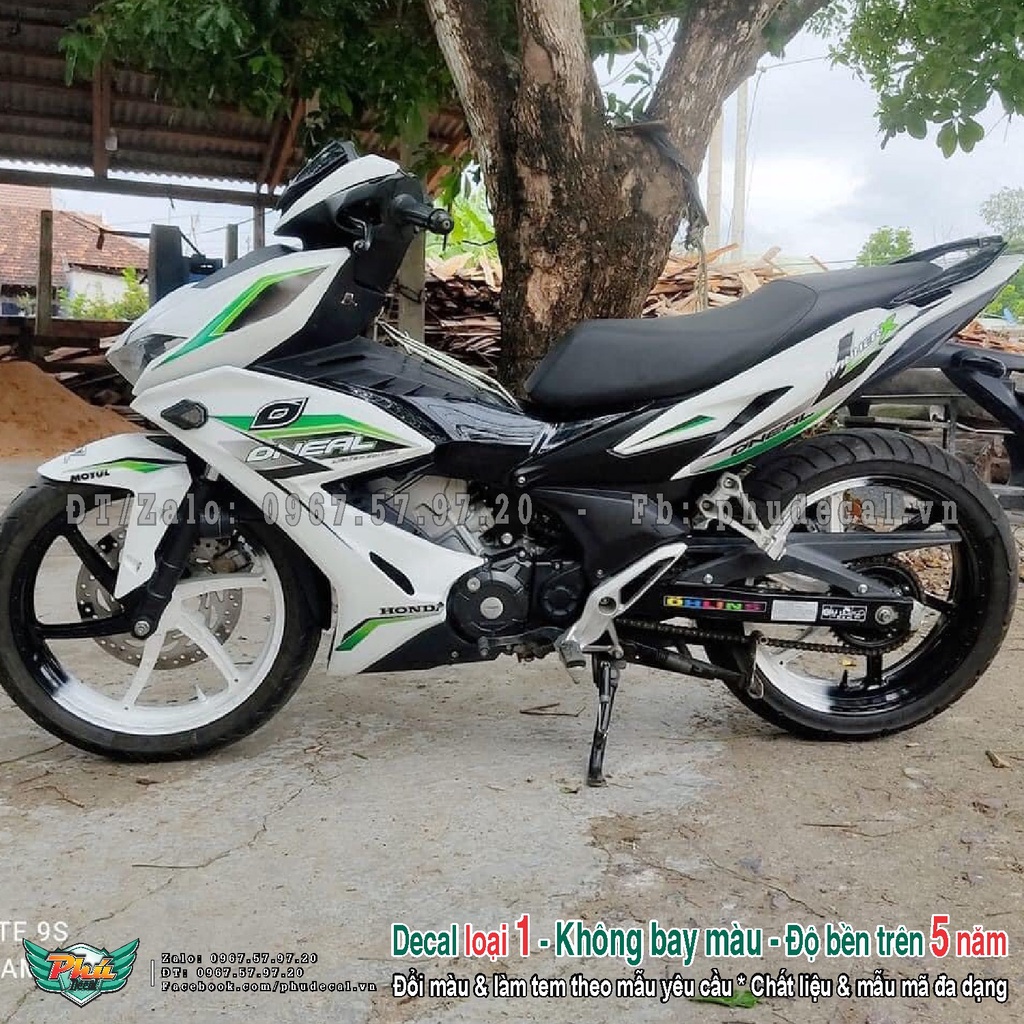 Tem rời xe Winner X Trắng xanh in trong (A)