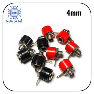 Jack bắp chuối cái 4mm, jack bắp chuối đỏ đen.