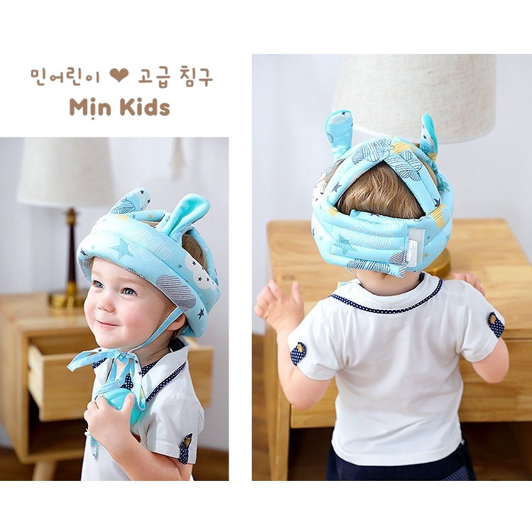 Mũ bảo hiểm cho bé, nón bảo vệ đầu cho bé tập đi MỊN KIDS nhiều hoạ tiết đáng yêu