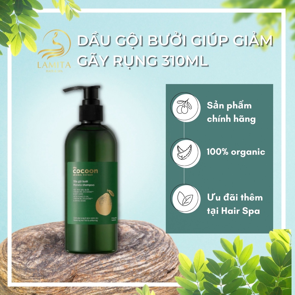 Dầu gội bưởi Cocoon giúp giảm gãy rụng và làm mềm tóc 310ml Lamita Hair Spa - LS040