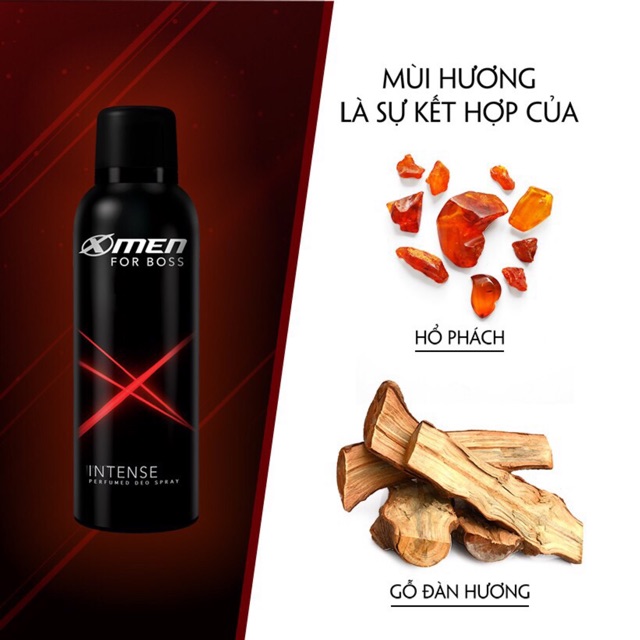 Xịt khử mùi Xmen For Boss Intense 150ml