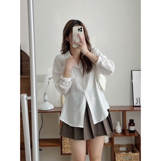 [Ảnh thật] Áo sơ mi đuôi tôm túi đính cúc