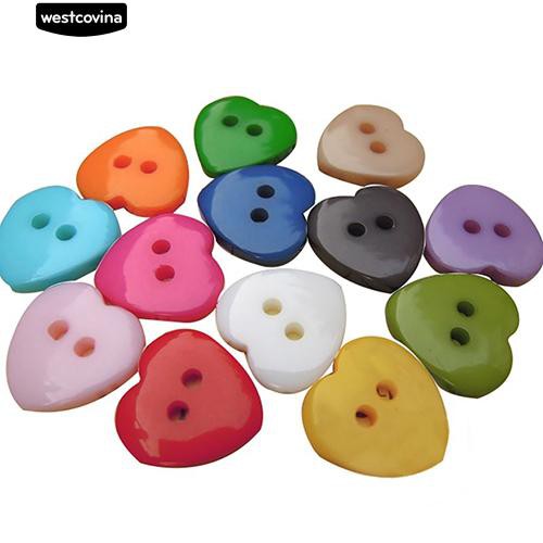 Set 100 nút hình trái tim 10mm tự làm may vá thủ công