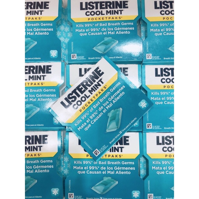 Hộp 24 Miếng Ngậm Thơm Miệng , Diệt  Khuẩn Listerine Cool Mint