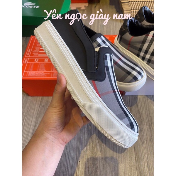 Giày thể thao nam buộc dây , Giày lười slipon burberry , hàng quảng châu kèm hộp