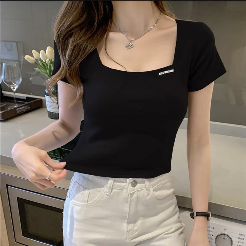 ÁO CROPTOP CỔ U LOGO