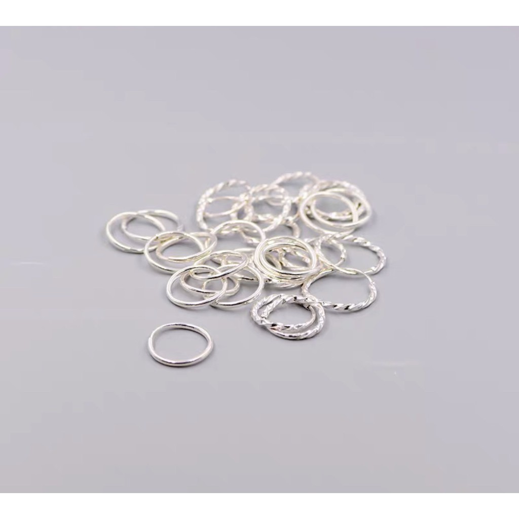 Khuyên tai bạc nữ TLEE tròn trơn bạc chốt cài cá tính TleeJewelry B0284