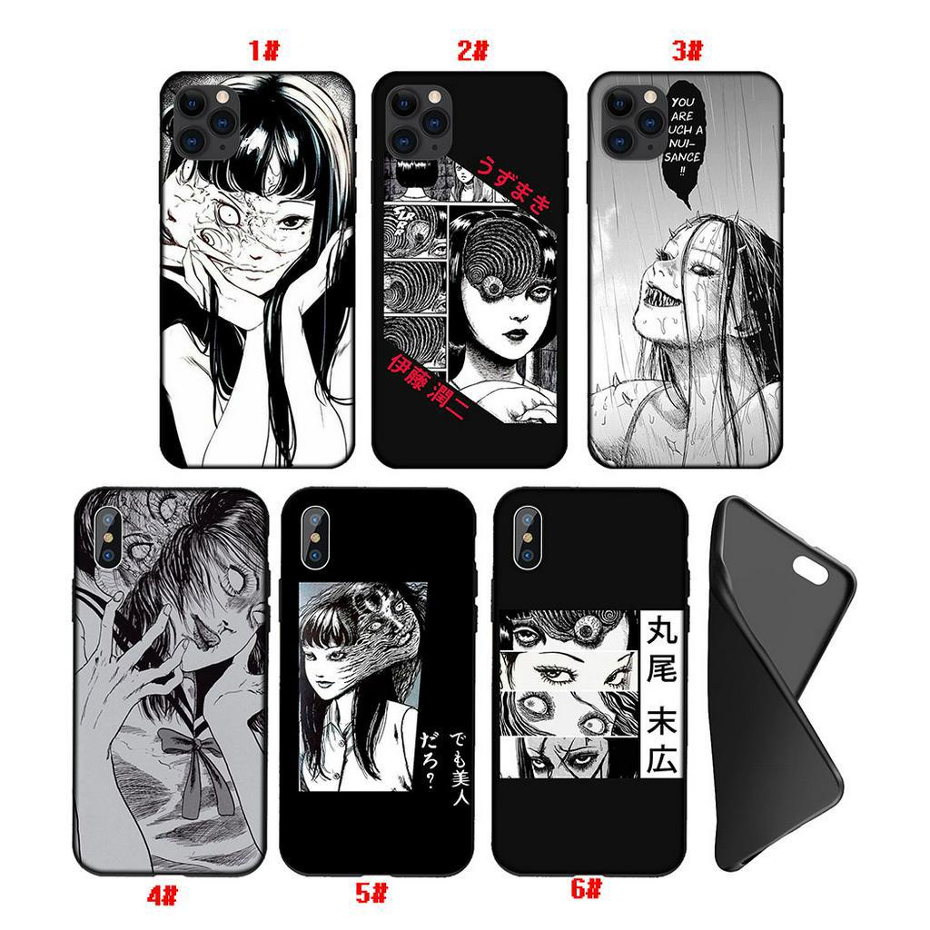 Ốp Điện Thoại Silicon Mềm Đen Hình KD92 Junji Ito Horro Cho iPhone XR XS X 6 6s 7 8 Plus 5 5s SE
