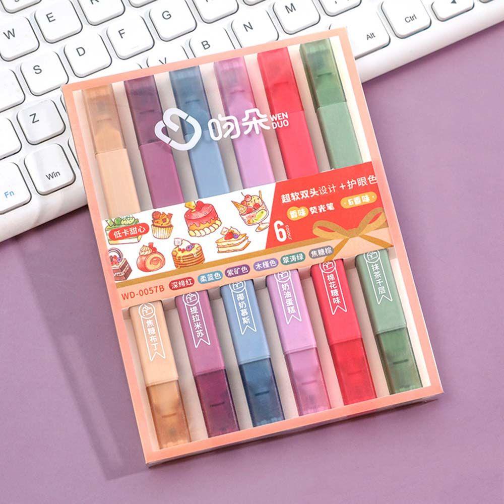 PATRICIA Bút Đánh Dấu Hai Đầu Mềm Mại Nhiều Màu Sắc Dành Cho Học Sinh