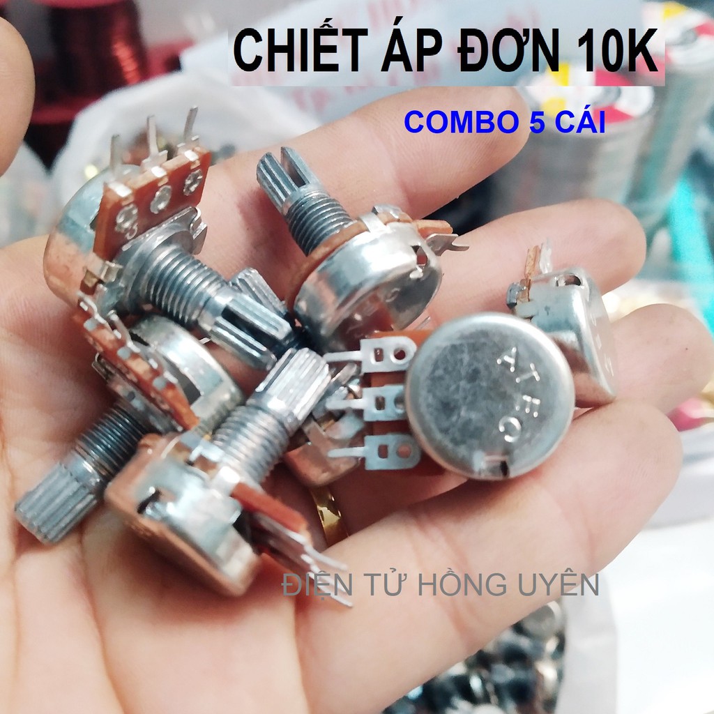 Combo 5 cái chiết áp (biến trở) 10K đơn chuyên dùng chỉnh amli, chỉnh điện áp, tần số,...
