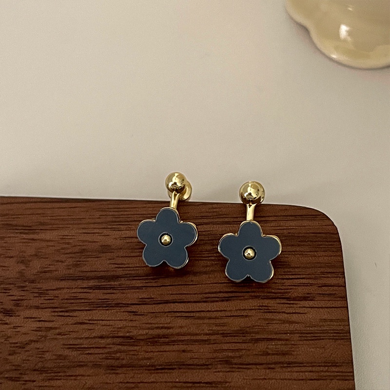 Khuyên Tai Kim Bạc S925 Họa Tiết Hoa Phong Cách Mori Thời Trang Cho Nữ