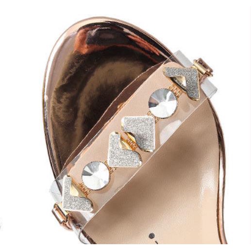 Dép Sandal Cao Gót Đính Đá Pha Lê Phong Cách Cổ Tích Nhẹ Nhàng