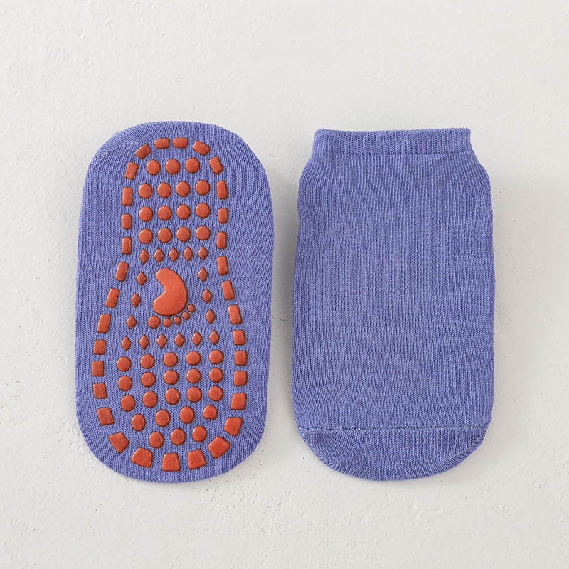 Vớ Cotton Mềm Mại Thoáng Khí Chống Trượt Nhiều Màu Sắc Đơn Giản Dành Cho Trẻ Em