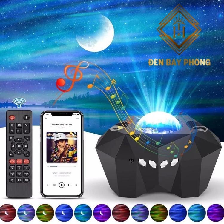 Đèn Thiên Hà V6 Chiếu Sóng Nước  Version 6 Galaxy Kết Hợp Loa Bluetooth Dùng Cho Phòng Ngủ Và Phòng Bay