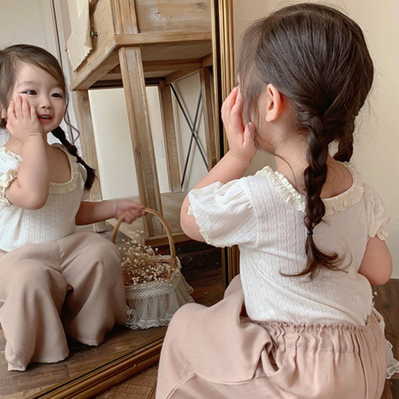 Áo Len Cổ Tròn Hàn Quốc Cho Bé Gái