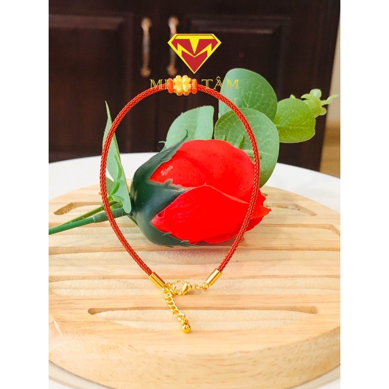 Vòng tay dây cước đeo charm khoá mạ vàng,Vòng dây cước xỏ charm khoá mạ vàng-Minh Tâm Jewelry