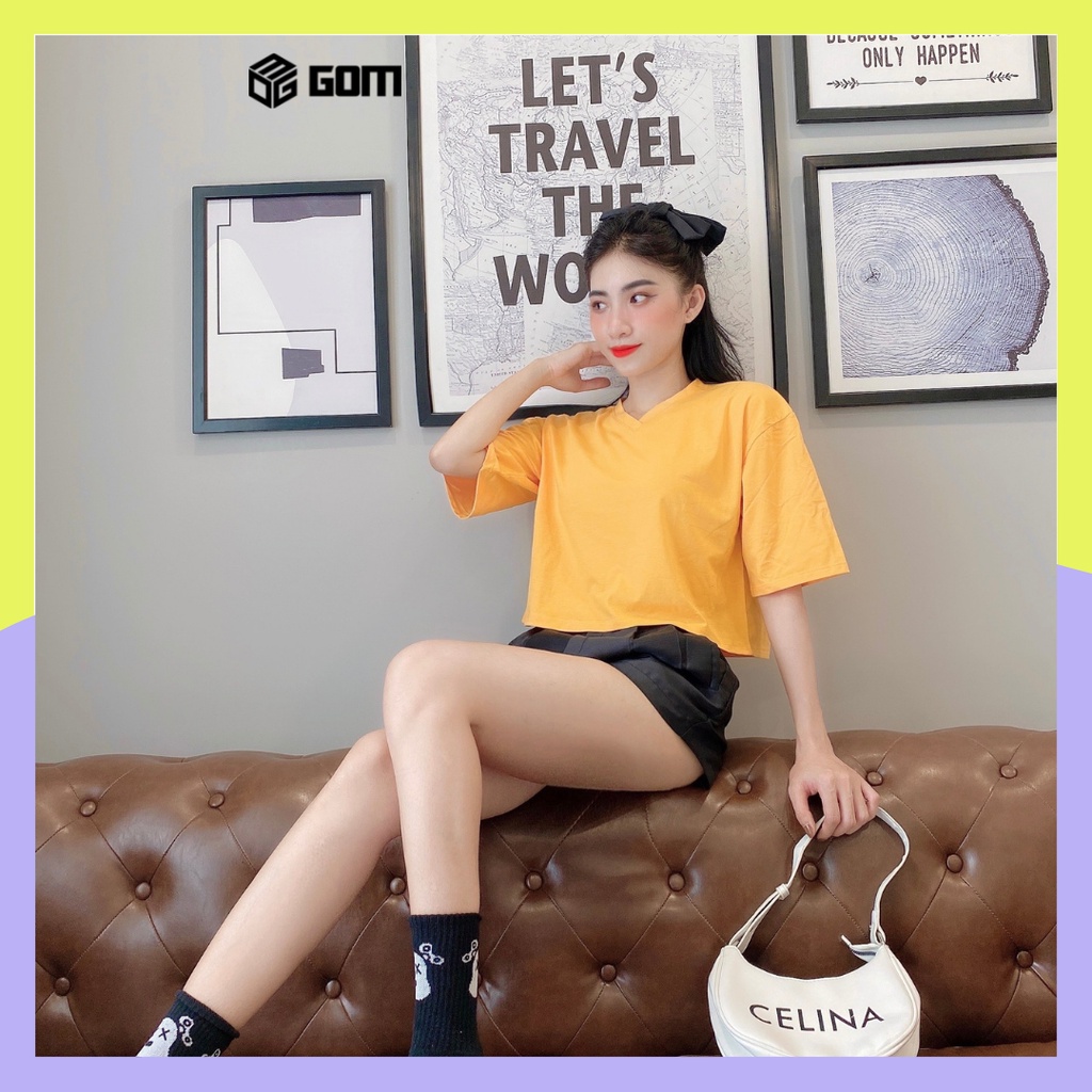 Áo thun croptop nữ form rộng dưới 55kg