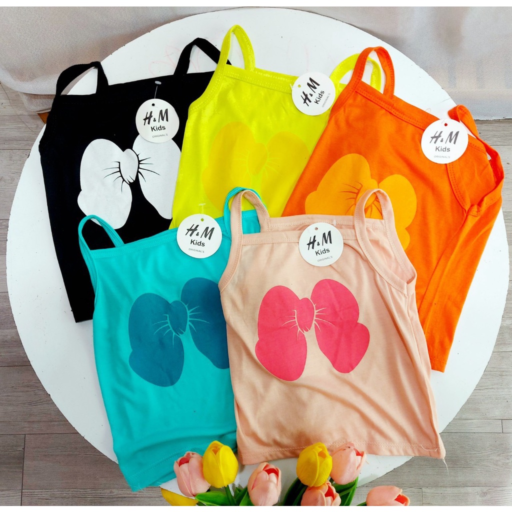 [MẪU HÈ] ÁO HAI DÂY IN NƠ TO CHẤT COTTON MỀM MÁT SIÊU DỄ THƯƠNG CHO BÉ 8-18KG. VIDEO THẬT. BIBO BABY SHOP