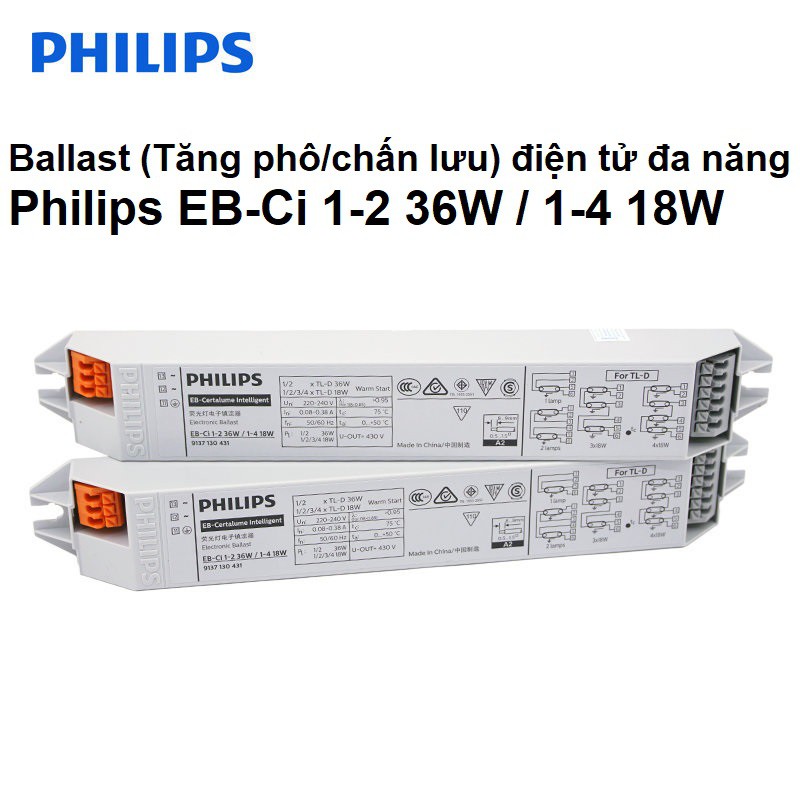 Tăng phô điện tử EBC-I 1-2 36W/1-4 18W PHILIPS