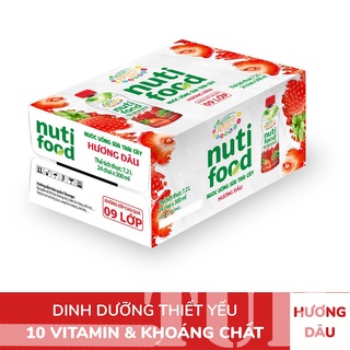 Thùng 4 lốc 24 chai nước uống sữa trái cây nutifood vị dâu chai 300ml