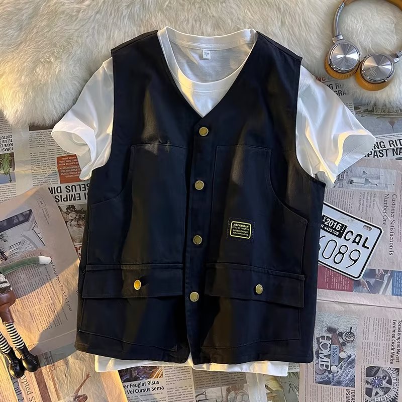 Áo Khoác Ghi Lê Cotton Nhiều Túi Thời Trang Cho Nam