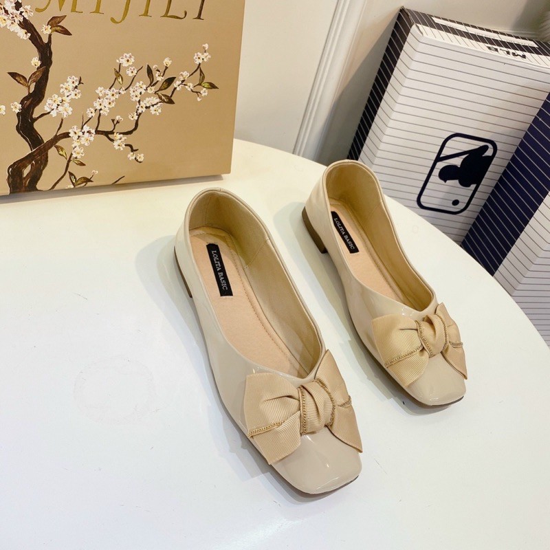 GIÀY BÚP BÊ MŨI VUÔNG NƠ THẮT SIÊU HÓT