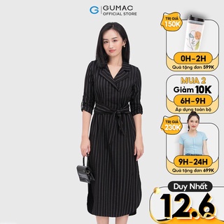 Đầm sọc cổ danton thời trang gumac dc04062