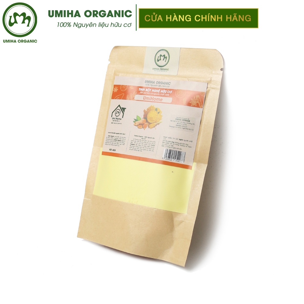 Tinh bột Nghệ đắp mặt nạ hữu cơ UMIHA nguyên chất 40G | Turmeric Powder 100% Organic