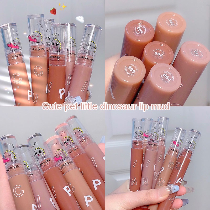 Son môi dưỡng ẩm màu lì tự nhiên thiết kế vỏ hình khủng long độc đáo