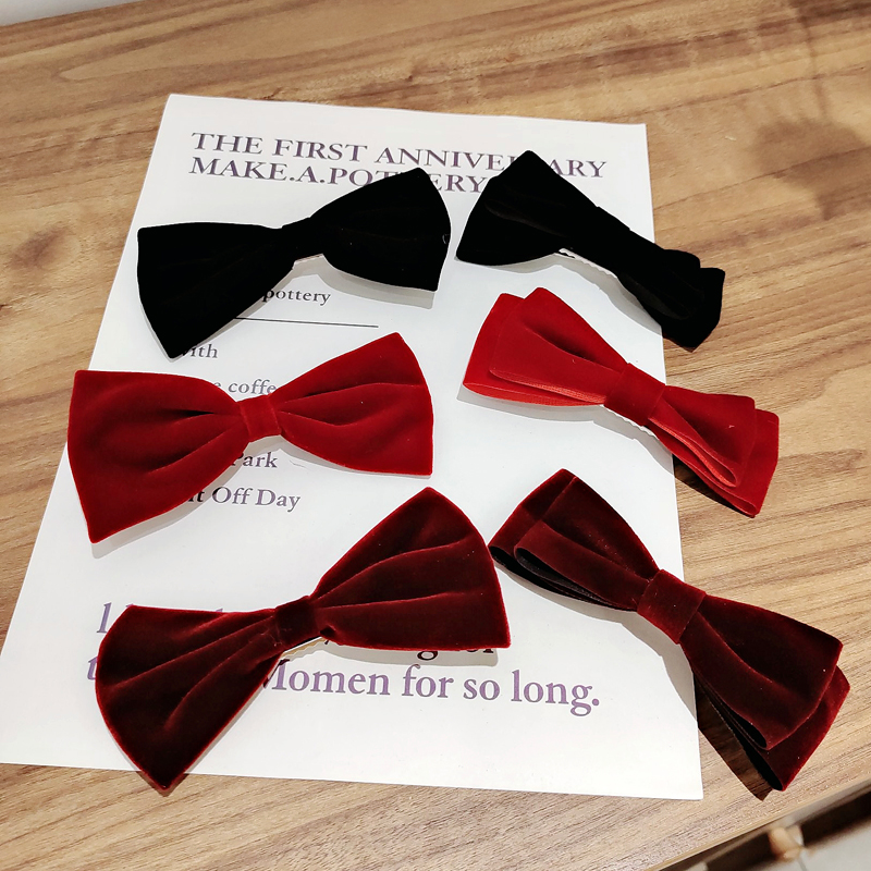 Kẹp tóc nơ vải nhung nữ tính thời trang