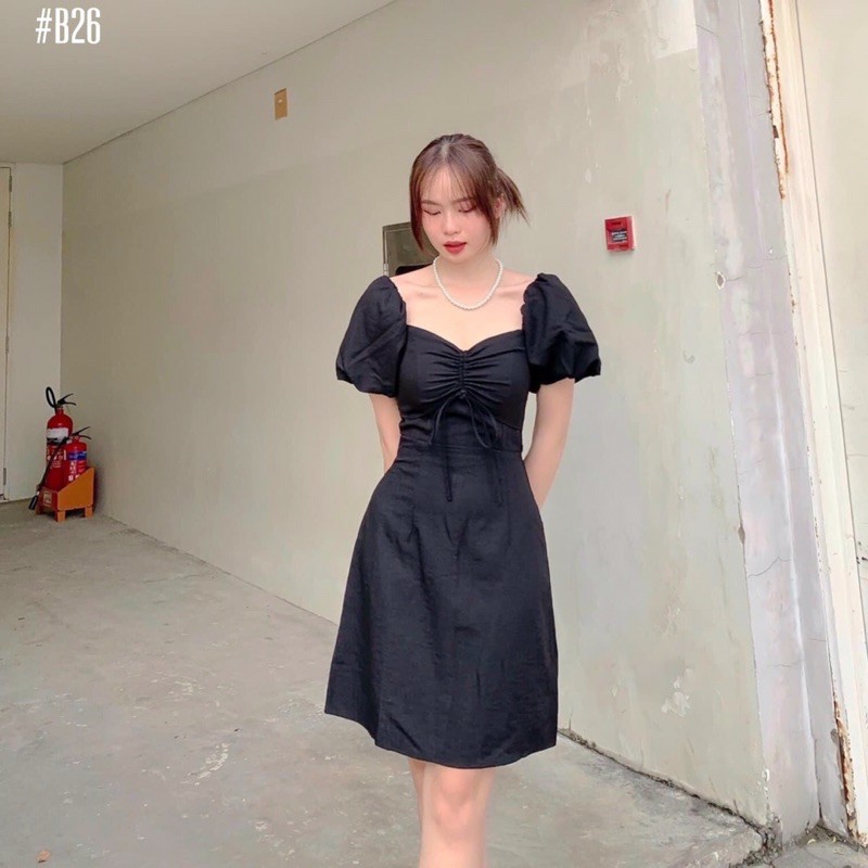 Đầm Xoè Cổ Tim, Đầm Xoè Trễ Vai Dễ Thương