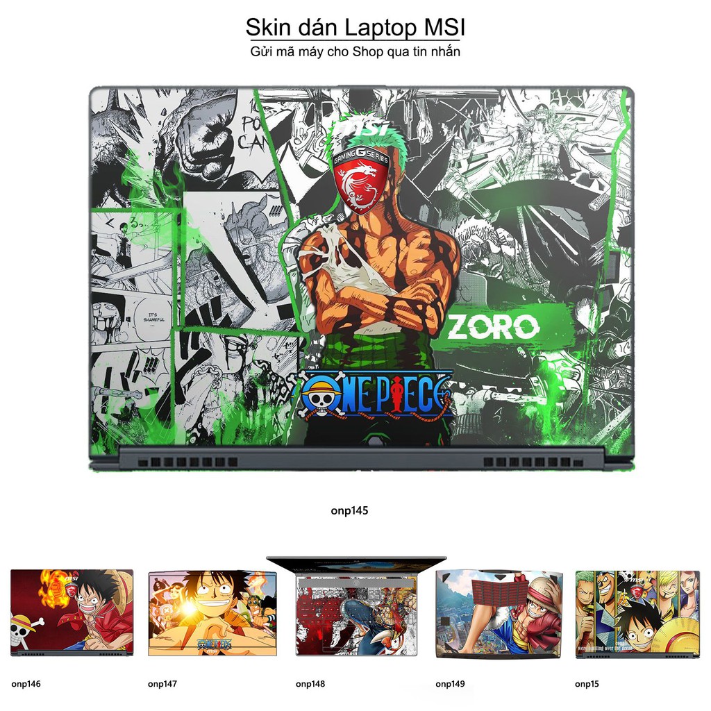 Skin dán Laptop MSI in hình One Piece nhiều mẫu 18 (inbox mã máy cho Shop)