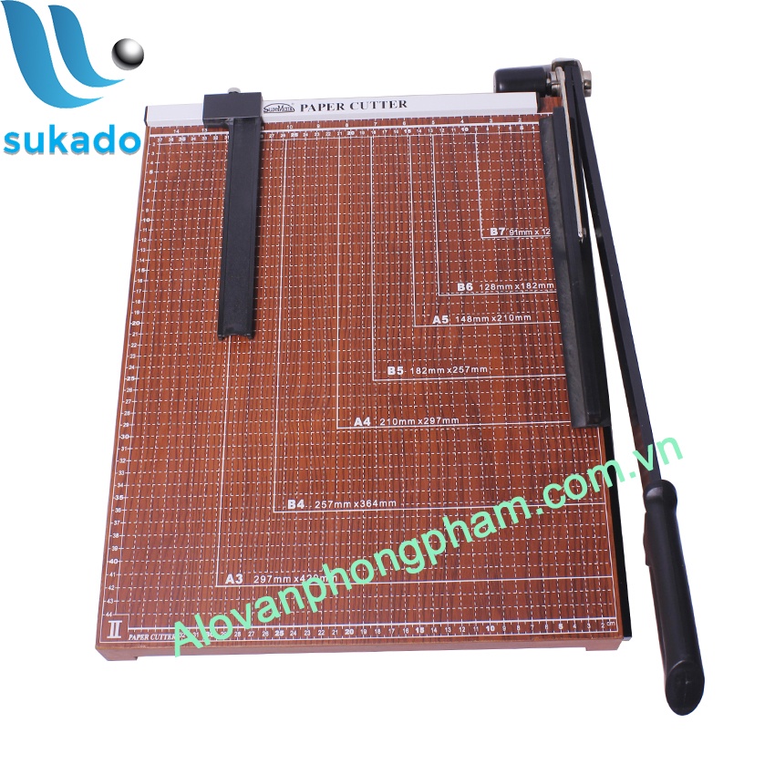 Bàn cắt giấy A4 sắt gỗ Suremark có cữ chặn giấy tiện lợi - sản phẩm cao cấp (30.4x20.5)cm SUKADO