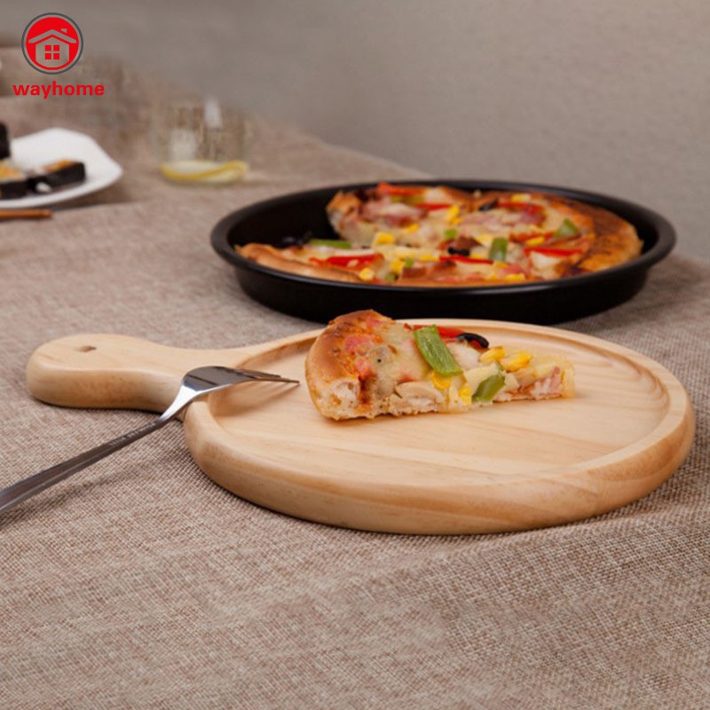 Khay Gỗ Tròn Đựng Bánh Pizza Đa Chức Năng Tiện Dụng