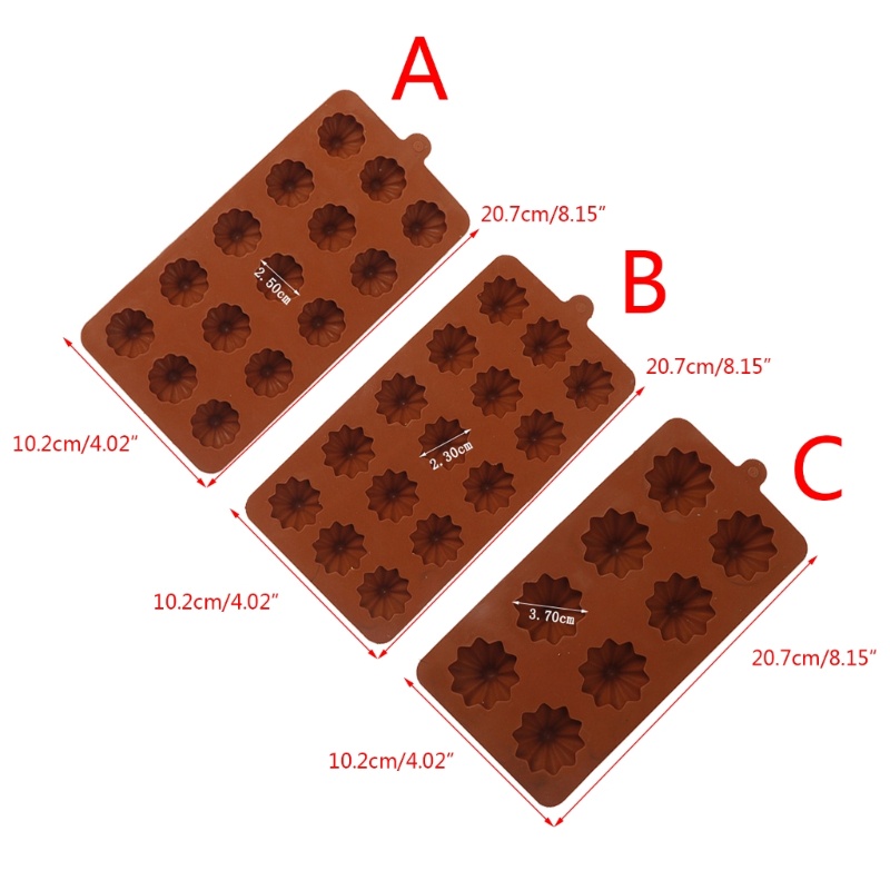 Khuôn Làm Bánh Kẹo 15 Ô Hình Bông Hoa 3D Dễ Vệ Sinh