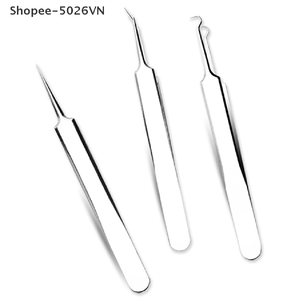 [Hàng mới về] Nhíp đầu thẳng/ xiên/ móc cong loại bỏ mụn đầu đen dụng cụ chăm sóc da mặt
