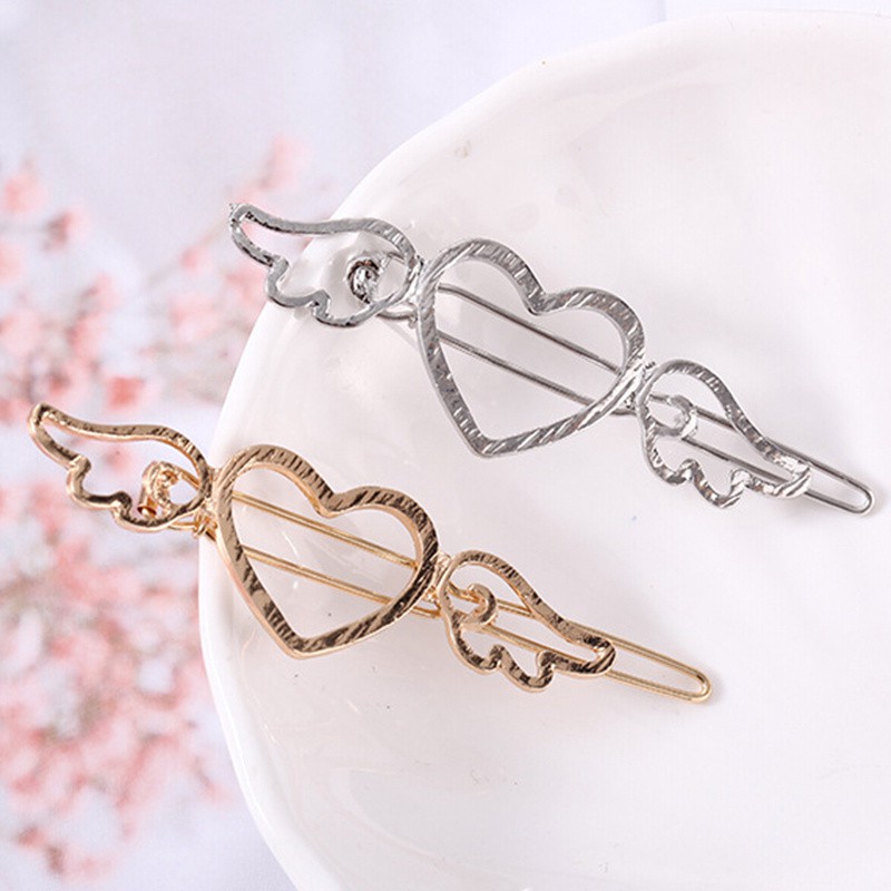 Kẹp Tóc Kim Loại Hình Trái Tim Đáng Yêu Phong Cách Hàn Quốc Cho Nữ