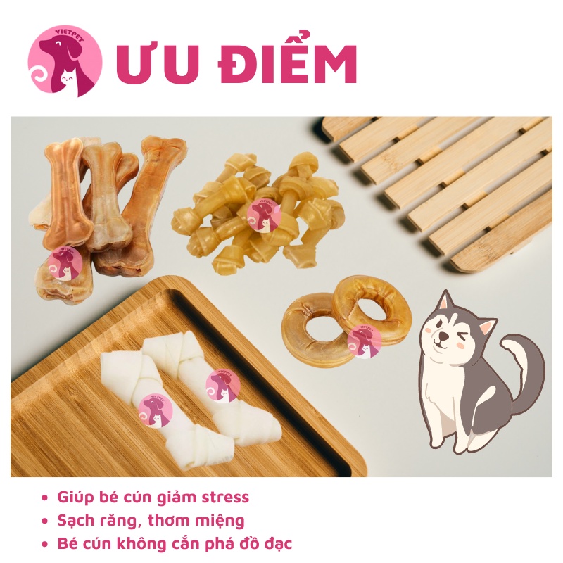 Khúc Xương Da Bò Vị Sữa Cho Chó Cưng Gặm (Full Size) (Thơm ngon số 1)