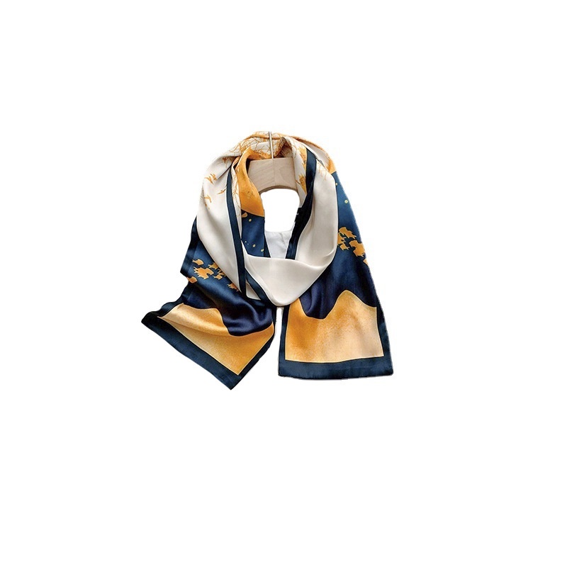 Khăn Choàng Lụa In Tranh Sơn Dầu Phong Cách Retro Pháp Thời Trang Hàng Mới 24H