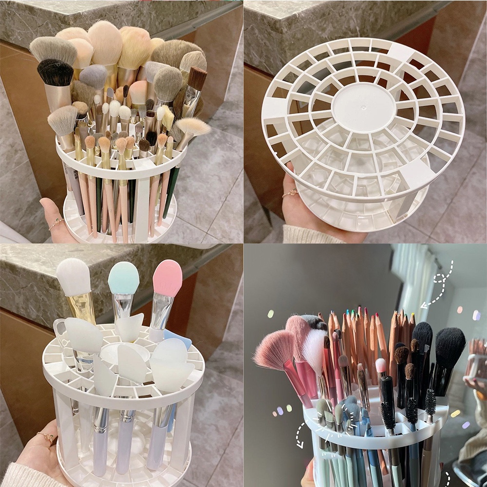 Kệ Đựng Cọ Trang Điểm Hình Tròn Tiện Dụng